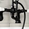 Kingston Brass AE55T0 Wall Mount Tub Faucet with Hand Shower, Matte Black AE55T0 - alternate 2